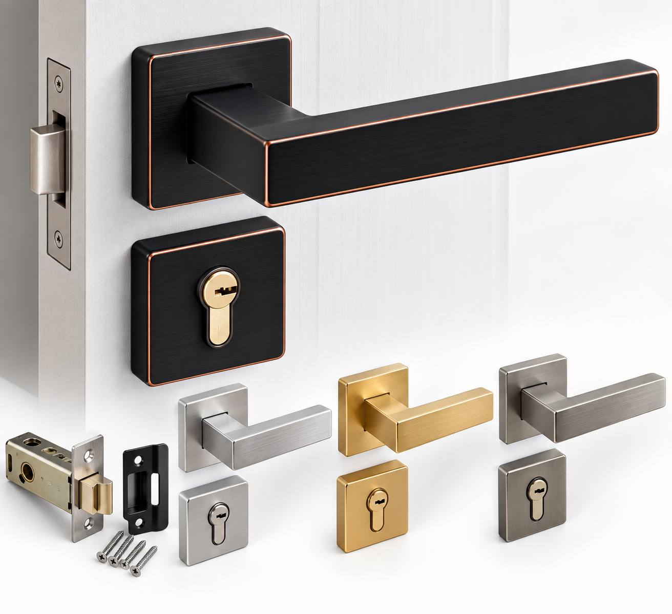 Modern Door Handle with Lock